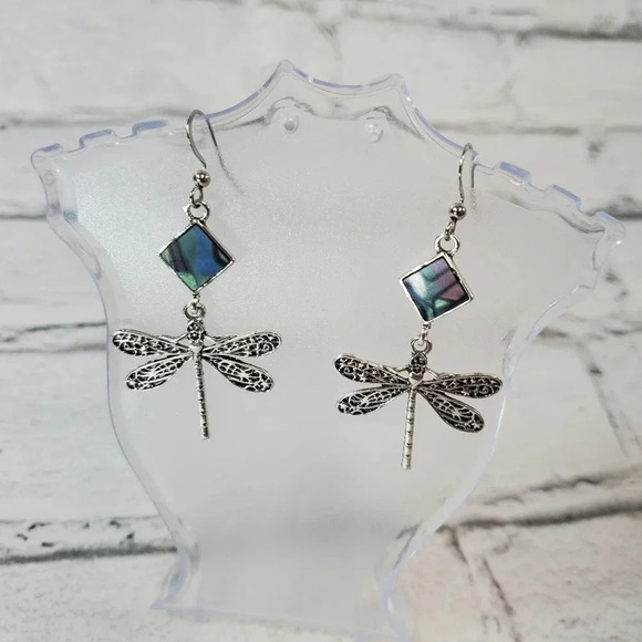 Dragonfly Drop Earrings - Picture 5 of 8
